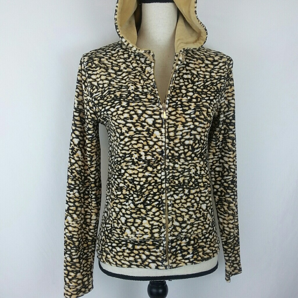 Mandarin Lepard Print Hoodie